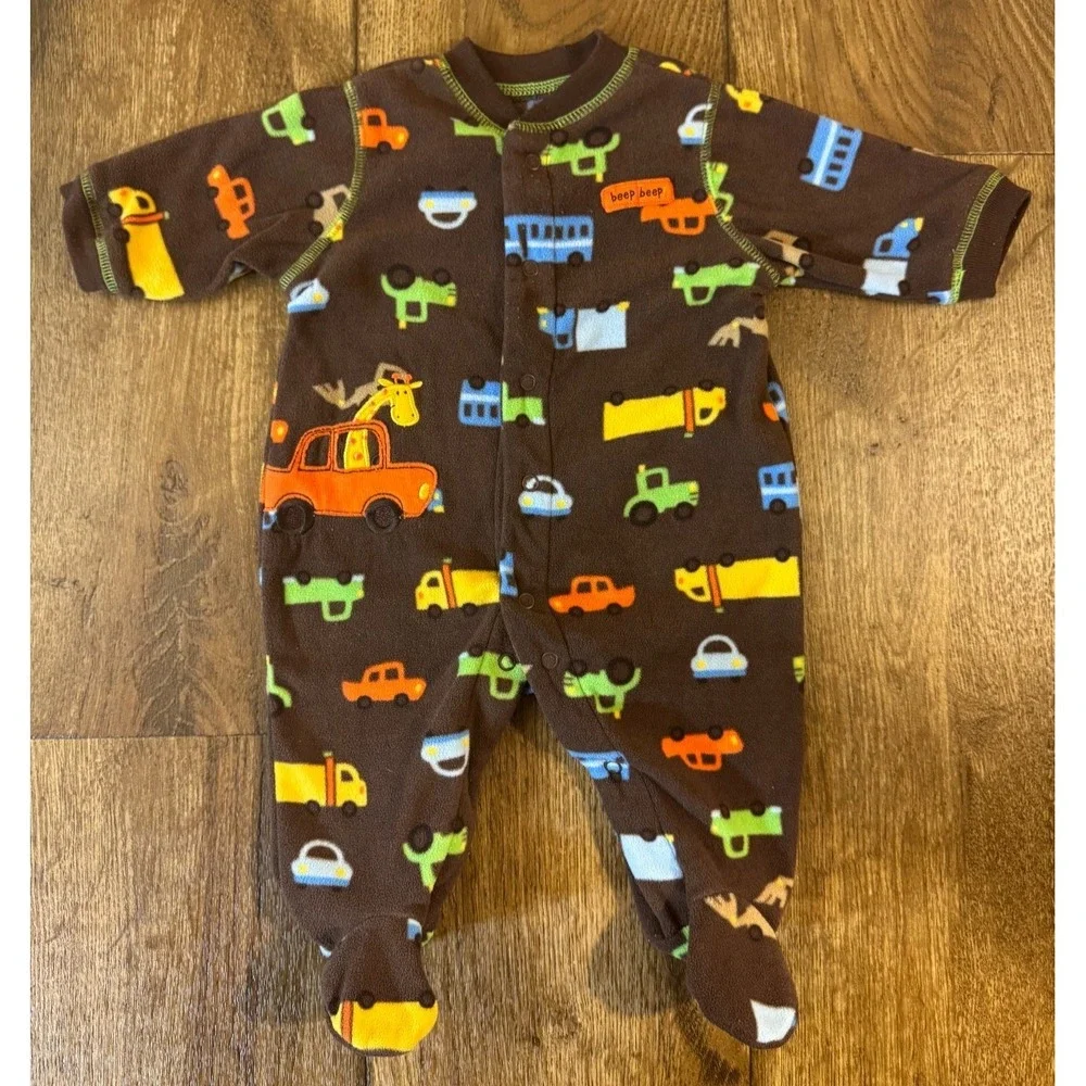 Carters Just One You 3 Months Boy Fleece Sleeper Y2K‎ Footed Pajamas Car Giraffe